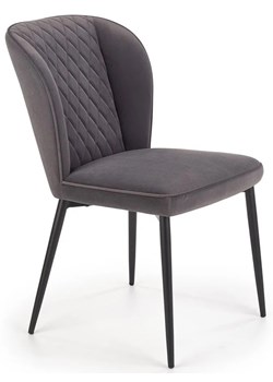 Krzesło pikowane Wilhelm - popielate ze sklepu Edinos.pl w kategorii Krzesła - zdjęcie 172349749