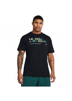 Męski t-shirt z nadrukiem Under Armour UA Colorblock Wordmark SS - czarny ze sklepu Sportstylestory.com w kategorii T-shirty męskie - zdjęcie 172351248