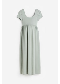 H & M - MAMA Dżersejowa sukienka z dekoltem karo - Zielony ze sklepu H&M w kategorii Sukienki ciążowe - zdjęcie 172351547