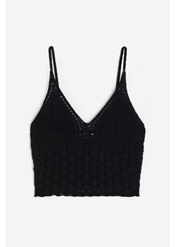 H & M - Top o wyglądzie szydełkowej robótki - Czarny ze sklepu H&M w kategorii Bluzki damskie - zdjęcie 172351629