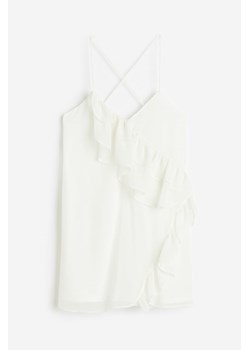 H & M - Sukienka mini z falbaną - Biały ze sklepu H&M w kategorii Sukienki - zdjęcie 172351658