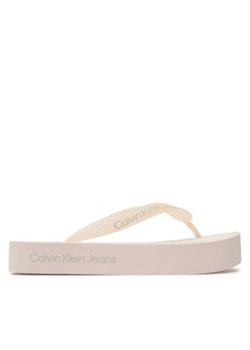 Calvin Klein Jeans Japonki Beach Sandal Flatform Logo YW0YW01092 Różowy ze sklepu MODIVO w kategorii Klapki damskie - zdjęcie 172351979
