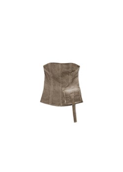 Cropp - Brązowy gorsetowy top - brązowy ze sklepu Cropp w kategorii Bluzki damskie - zdjęcie 172352535