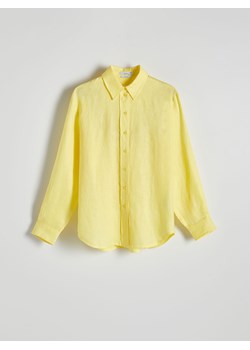 Reserved - Koszula z lnu - żółty ze sklepu Reserved w kategorii Koszule damskie - zdjęcie 172352796