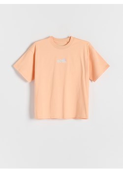 Reserved - T-shirt z nadrukiem - brzoskwiniowy ze sklepu Reserved w kategorii Bluzki dziewczęce - zdjęcie 172352807