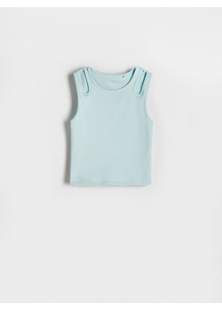 Reserved - Top z wycięciami - jasnoturkusowy ze sklepu Reserved w kategorii Bluzki dziewczęce - zdjęcie 172352816