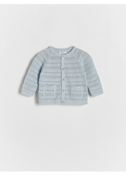 Reserved - Ażurowy kardigan z bawełny - jasnoniebieski ze sklepu Reserved w kategorii Bluzy i swetry - zdjęcie 172353006