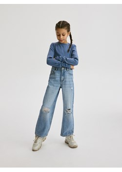 Reserved - Jeansy straight z rozcięciami - niebieski ze sklepu Reserved w kategorii Spodnie dziewczęce - zdjęcie 172353206