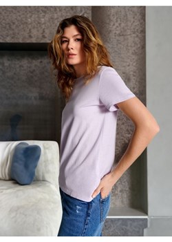 Sinsay - Koszulka bawełniana - fioletowy ze sklepu Sinsay w kategorii Bluzki damskie - zdjęcie 172353898