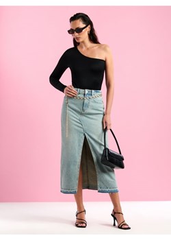 Sinsay - Spódnica midi jeansowa - turkusowy ze sklepu Sinsay w kategorii Spódnice - zdjęcie 172353929