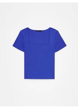 Mohito - Prążkowana koszulka - niebieski ze sklepu Mohito w kategorii Bluzki damskie - zdjęcie 172355556