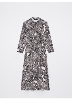 Mohito - Koszulowa sukienka midi - kremowy ze sklepu Mohito w kategorii Sukienki - zdjęcie 172355605