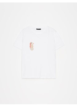 Mohito - T-shirt z aplikacją - biały ze sklepu Mohito w kategorii Bluzki damskie - zdjęcie 172355659