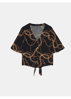 Mohito - Wiskozowa bluzka z printem - czarny ze sklepu Mohito w kategorii Bluzki damskie - zdjęcie 172355909