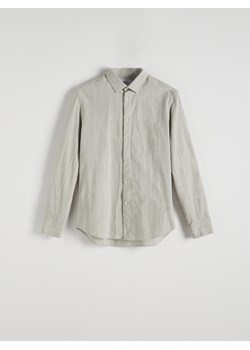 Reserved - Koszula regular fit w paski - jasnoszary ze sklepu Reserved w kategorii Koszule męskie - zdjęcie 172356796