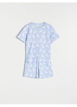 Reserved - Bawełniana piżama z nadrukiem - jasnoniebieski ze sklepu Reserved w kategorii Piżamy dziecięce - zdjęcie 172357256