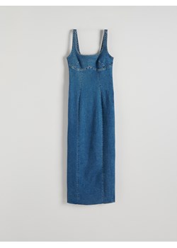 Reserved - Jeansowa sukienka midi na ramiączkach - niebieski ze sklepu Reserved w kategorii Sukienki - zdjęcie 172357276