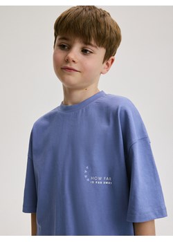 Reserved - T-shirt oversize z nadrukiem - niebieski ze sklepu Reserved w kategorii T-shirty chłopięce - zdjęcie 172357308