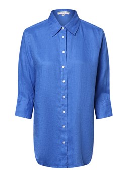 Marie Lund Damska bluzka lniana Kobiety len niebieski jednolity ze sklepu vangraaf w kategorii Koszule damskie - zdjęcie 172357529