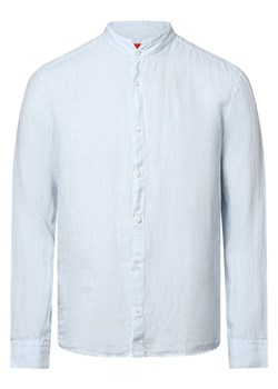 HUGO Męska koszula lniana - Elvory Mężczyźni Slim Fit len jasnoniebieski jednolity ze sklepu vangraaf w kategorii Koszule męskie - zdjęcie 172357537