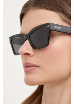 Off-White okulary przeciwsłoneczne damskie kolor czarny OERI110_541007 ze sklepu ANSWEAR.com w kategorii Okulary przeciwsłoneczne damskie - zdjęcie 172358096