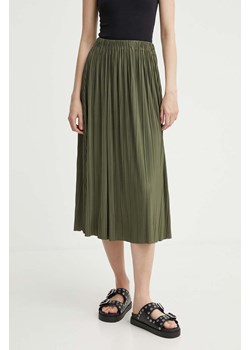 Samsoe Samsoe spódnica kolor zielony midi rozkloszowana ze sklepu ANSWEAR.com w kategorii Spódnice - zdjęcie 172358135