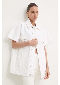 MICHAEL Michael Kors kurtka jeansowa bawełniana kolor biały przejściowa oversize ze sklepu ANSWEAR.com w kategorii Kurtki damskie - zdjęcie 172358338