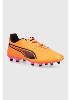 Puma obuwie piłkarskie korki King Match kolor pomarańczowy 107570 ze sklepu ANSWEAR.com w kategorii Buty sportowe męskie - zdjęcie 172358478