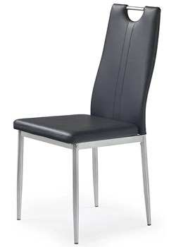Czarne metalowe krzesło tapicerowane - Vulpin ze sklepu Edinos.pl w kategorii Krzesła - zdjęcie 172359145