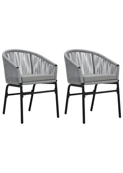 Zestaw dwóch antracytowych krzeseł ogrodowych - Asgard 3X ze sklepu Edinos.pl w kategorii Krzesła ogrodowe - zdjęcie 172359917