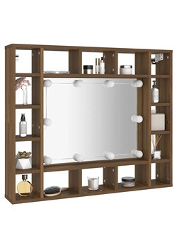 Toaletka z lustrem na biurko lub wisząca brązowy dąb - Moha ze sklepu Edinos.pl w kategorii Toaletki - zdjęcie 172360049
