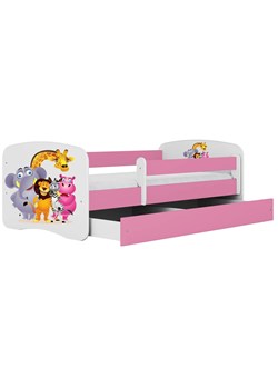 Łóżko dla dziewczynki z materacem Happy 2X mix 80x160 - różowe ze sklepu Edinos.pl w kategorii Łóżka dziecięce - zdjęcie 172360135