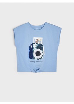 Sinsay - Koszulka z nadrukiem - błękitny ze sklepu Sinsay w kategorii Bluzki dziewczęce - zdjęcie 172363355