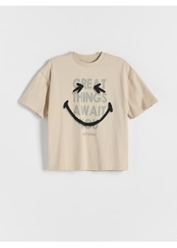 Reserved - T-shirt SmileyWorld® - beżowy ze sklepu Reserved w kategorii T-shirty chłopięce - zdjęcie 172364035