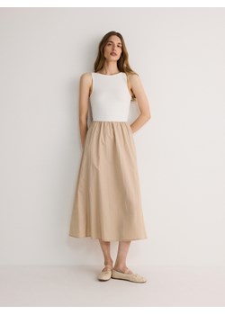Reserved - Sukienka midi - złamana biel ze sklepu Reserved w kategorii Sukienki - zdjęcie 172364055