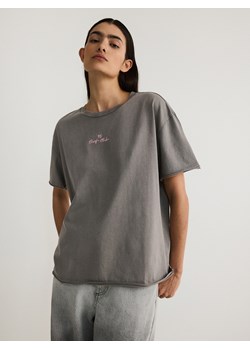 Reserved - T-shirt regular z nadrukiem - jasnoszary ze sklepu Reserved w kategorii Bluzki damskie - zdjęcie 172364169