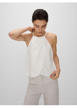 Reserved - Bawełniana bluzka z dekoltem halter - biały ze sklepu Reserved w kategorii Bluzki damskie - zdjęcie 172364215