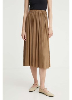 Samsoe Samsoe spódnica Uma kolor brązowy midi rozkloszowana F18303206 ze sklepu ANSWEAR.com w kategorii Spódnice - zdjęcie 172364466