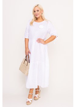 Biała Sukienka lniana TRESIA ze sklepu TONO w kategorii Sukienki - zdjęcie 172365899
