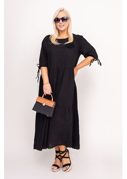 Czarna Sukienka lniana TRESIA ze sklepu TONO w kategorii Sukienki - zdjęcie 172365915
