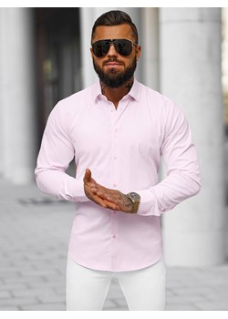 Koszula męska jasno-różowa OZONEE O/V110 ze sklepu ozonee.pl w kategorii Koszule męskie - zdjęcie 172366425