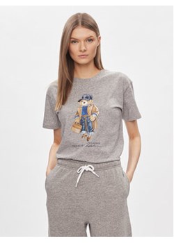 Polo Ralph Lauren T-Shirt 211910160001 Szary Regular Fit ze sklepu MODIVO w kategorii Bluzki damskie - zdjęcie 172370489