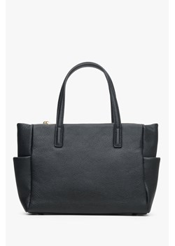 Estro: Czarna torebka damska typu shopper z włoskiej skóry naturalnej Premium ze sklepu Estro w kategorii Torby Shopper bag - zdjęcie 172372109