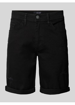 Szorty jeansowe o kroju regular fit z przetarciami ze sklepu Peek&Cloppenburg  w kategorii Spodenki męskie - zdjęcie 172372499