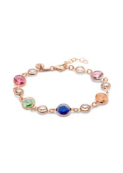 bransoletka z kryształami  srebrna pozłacana na różowo ze sklepu ANIA KRUK w kategorii Bransoletki - zdjęcie 172372908