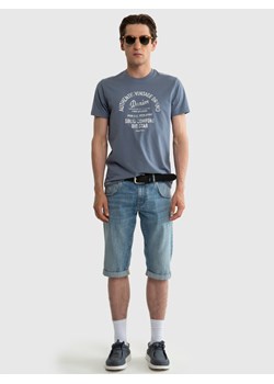 Koszulka męska bawełniana z nadrukiem niebieska Fabio 400 ze sklepu Big Star w kategorii T-shirty męskie - zdjęcie 172375418