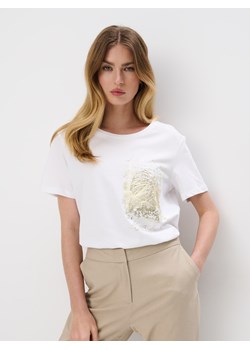 Mohito - T-shirt z nadrukiem - biały ze sklepu Mohito w kategorii Bluzki damskie - zdjęcie 172377498