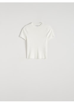 Reserved - Bluzka z wiskozą - złamana biel ze sklepu Reserved w kategorii Bluzki damskie - zdjęcie 172378138