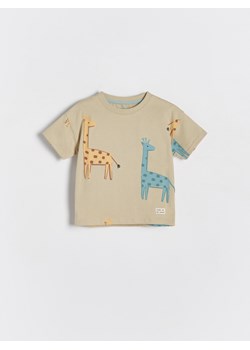 Reserved - T-shirt z nadruiem - oliwkowy ze sklepu Reserved w kategorii Koszulki niemowlęce - zdjęcie 172378169
