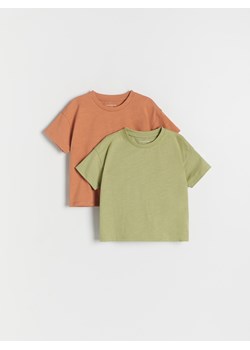 Reserved - T-shirt oversize 2 pack - kasztanowy ze sklepu Reserved w kategorii Koszulki niemowlęce - zdjęcie 172378205